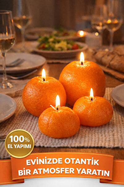 LİBRARİS Portakal Mum | El Yapımı Soya Wax Dekoratif Mum | Doğal |