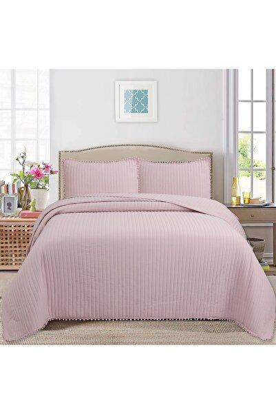 GOBLETTE HOME Melody Series Double Quilted Bedspread Set - Pompom Detail - 6 ...
