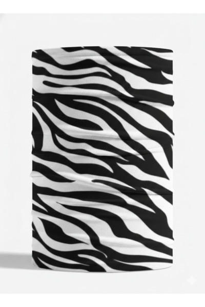 luma Zebra Patterned Unisex Buff Neck Gaiter – Bandana, Mask, Hair Band, Moto...