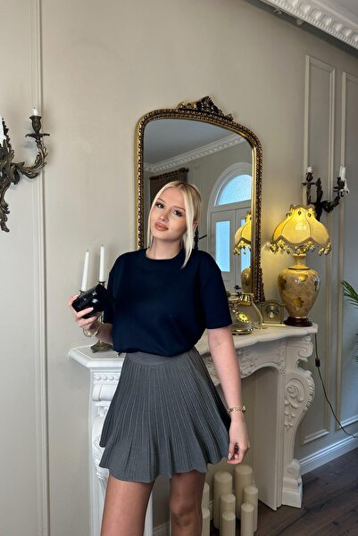 lizge giyim PİLİSE DETAYLI ŞORTLU ETEK