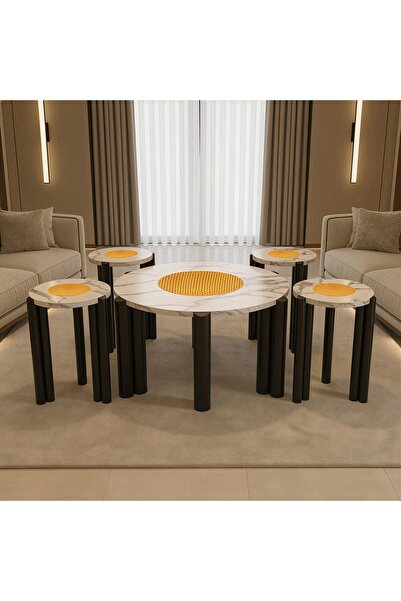 Almonfared A round table set consisting of a round center table and four matc...