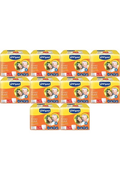 Canped Emici Külot Pants Hasta Yetişkin Bezi L - Büyük - Large Ekonomik Pk 14...