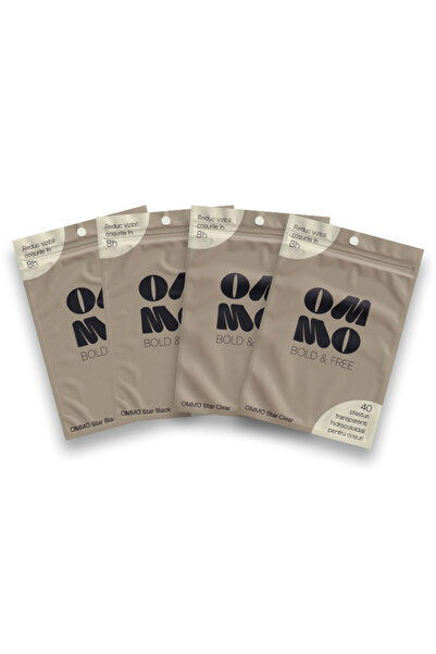 OMMO Pachet Star Mega – 2 plasturi negri și 2 transparenți pentru acnee, 160 ...