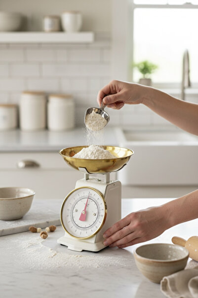 MİEN Etro Klasik Retro Terazi – Dekoratif Mutfak Tartısı Kırmızı