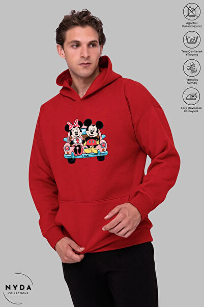 Nyda Collections Unisex Hoodie Long Sleeve Minnie Love Printed Hooded Oversiz...