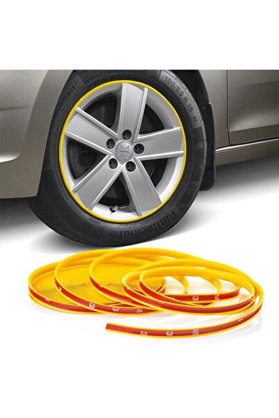 Avex Inele de protectie si decor jante, adezive, din plastic flexibil - GALBEN