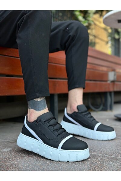 BOA Ba0666 Black White High Sole Men's Casual Shoes