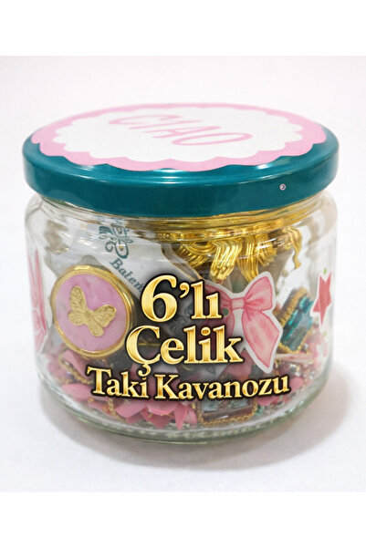 DuRu LiNe (M boy En Az 6 Adet Çelik Takı)Takı Kavanozu Gold Silver Karışık Or...