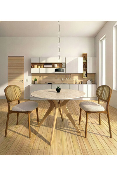 MODENSA 90X90 Yuvarlak Mutfak Masa Salon Masası Pera Model (Sadece Masa)