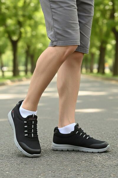 WALKWAY Чорні трикотажні легкі чоловічі кросівки - Flexible II M