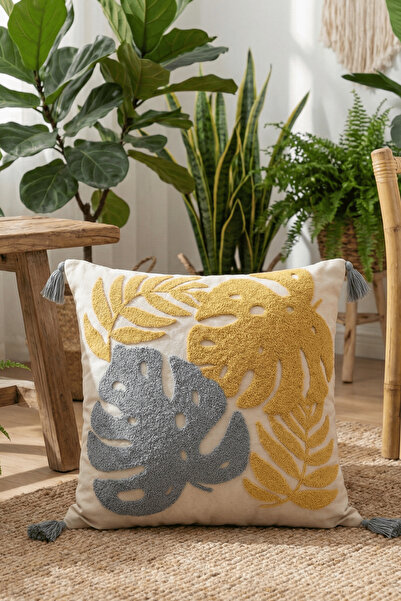 Destiva Home غطاء وسادة مزخرف مطرز بتصميم تروبيكال بانش ملون من القطن مقاس 42...