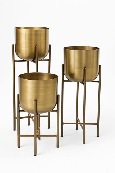 Valda 75-60-45 CM GOLD ESKİTME SAKSILIK ÇAP 25 CM