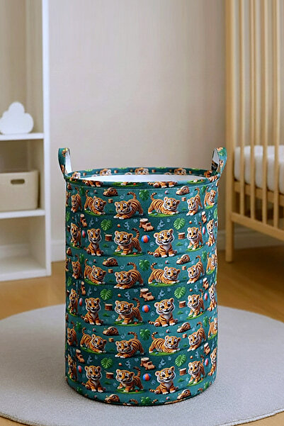 Paris Home Καλάθι παιχνιδιών με σχέδιο τίγρης – Καλάθι ρούχων, Πτυσσόμενο καλ...