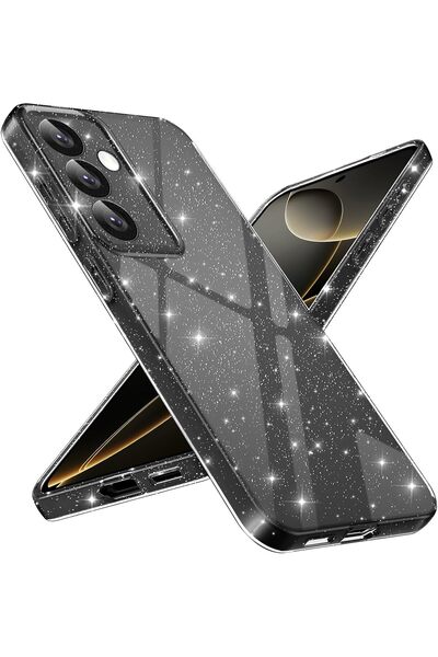 Rivor Samsung Galaxy A24 Compatible Case 3D Camera Protected Silvery Sparklin...