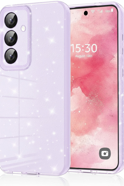 Rivor Samsung Galaxy A34 Uyumlu Kılıf 3D Kamera Korumalı Simli Işıltılı Renkl...