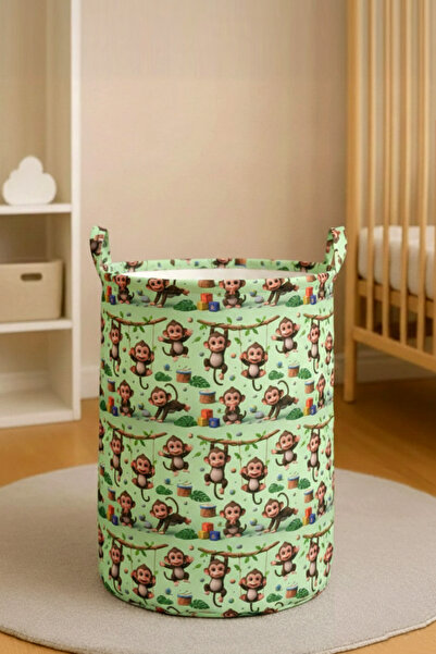 Paris Home Καλάθι παιχνιδιών με σχέδια μαϊμού – Καλάθι πλυντηρίου, Πτυσσόμενο...