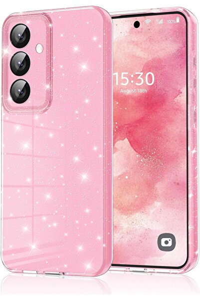Rivor Samsung Galaxy A35 Uyumlu Kılıf 3D Kamera Korumalı Simli Işıltılı Renkl...