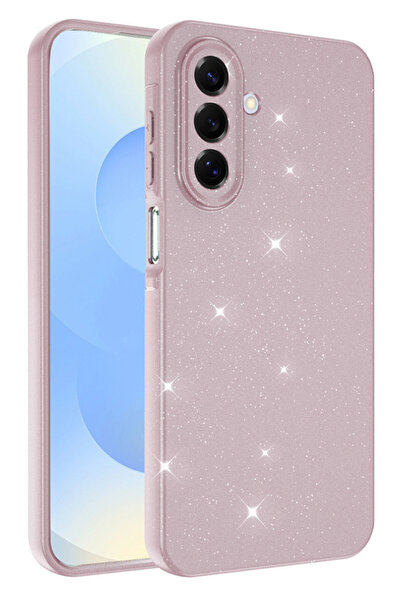 Rivor Samsung Galaxy A56 Uyumlu Kılıf 3D Kamera Korumalı Simli Işıltılı Renkl...
