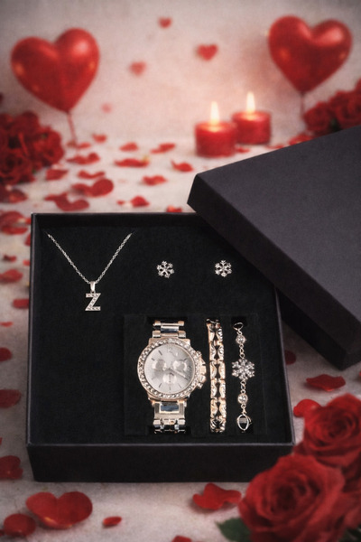 Arzu Butik Kişiye özel harfli gümüş kadın kol saati, saat bileklik kolye küpe...