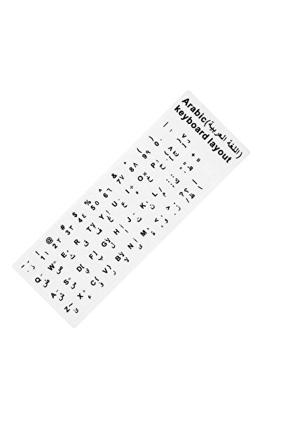 OEM Kopya - Arapça Klavye Etiketi Şeffaf Arka (siyah) Keyboard Sticker Arabic...