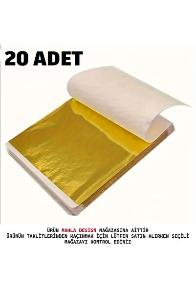 MAHLA Altın Yaprak,altın Varak 20 Adet 9x9cm - Mobilya Hobi Epoksi Reçine - D...