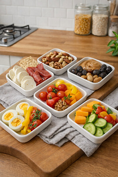 Tekbir 6'LI LÜX PORSELEN KARE KAHVALTILIK VE SUNUM TABAĞI 10CM