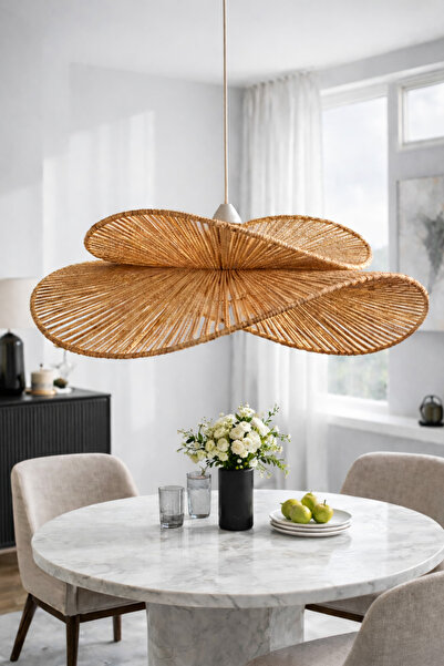 Luna Lighting Hasır Model Bohem Butik Cafe Makrome Rustik Salon Yatak Odası S...