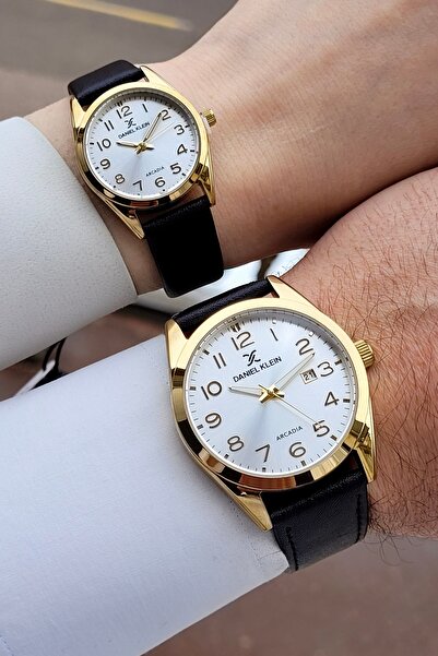 Daniel Klein Gold Brown Color Gift Packaged Lover Couple Wrist Watch Stiste23