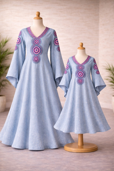 UD Women's Ramadan Kuwaiti jalabiya embroidered with an elegant heritage desi...