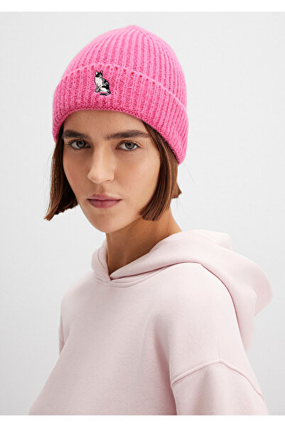 Mavi Cat Embroidered Pink Beret 1913941-28396