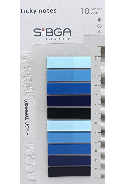 sibga tasarım Şeffaf Lacivert Mavi Postit Post-it Post It. Kitap Ayracı Ayraç...
