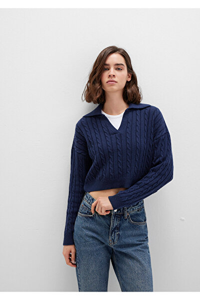 Mavi Marineblauer Strickpullover Polo 1710717-70497