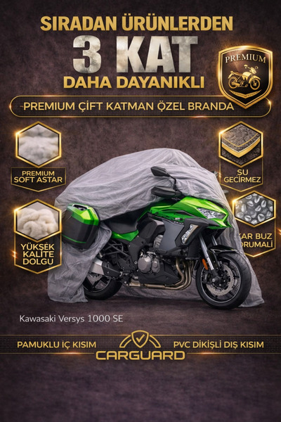 CarGuard غطاء محرك دراجة نارية من القماش القوي من Kawasaki Versys 1000 Se قما...