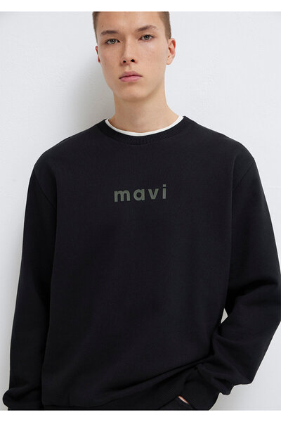 Mavi Logo Baskılı Siyah Sweatshirt 0S10556-900