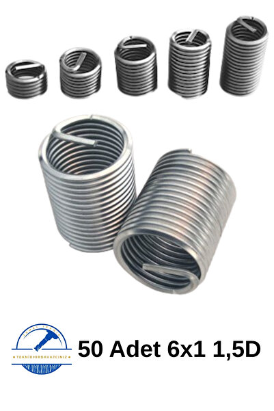 Teknikhırdavatcınız Bozuk Diş Tamir Yayı Helicoil Yay mt 6x1 1,5d (50 adet)