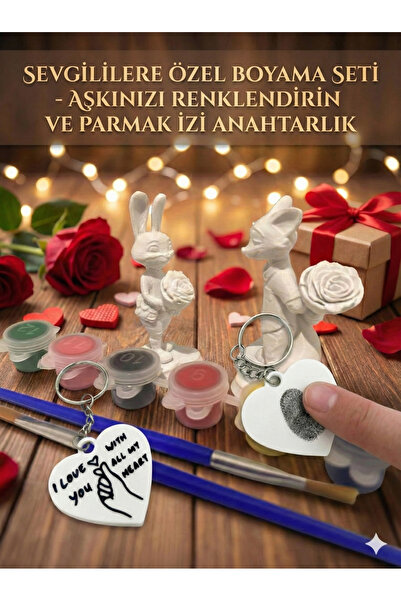 METAKEY3D 2 Lİ SET Sevgililere Özel Zootropolis Boyama Seti Parmak izi Anahta...