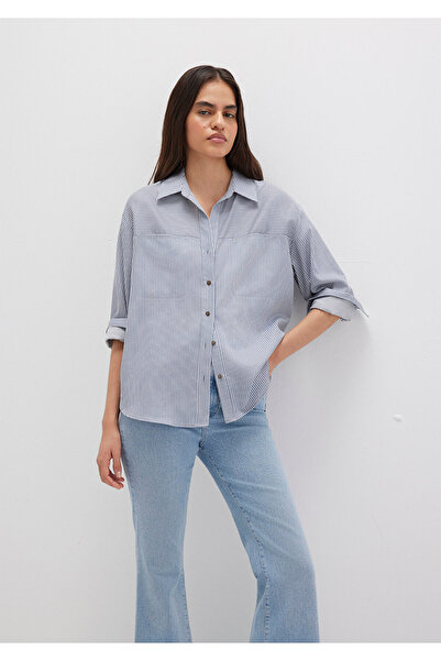 Mavi Striped Blue Shirt Oversize / Wide Cut 1211069 -89153