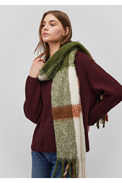 Mavi Püsküllü Kareli Atkı 1912809-28833