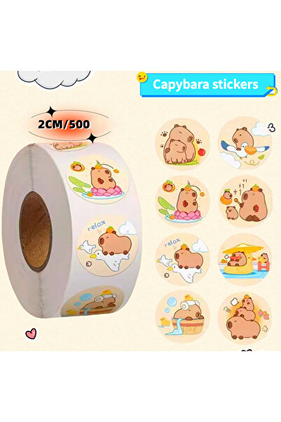 Choice3 ملصقات كابيبارا 2.0، 500 قطعة/لفة - ملصقات حيوانات كرتونية لطيفة لأجه...