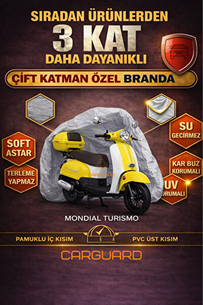 CarGuard Mondial Turismo 50 cc Fitilli Motosiklet Brandası Motor Örtüsü - Mif...