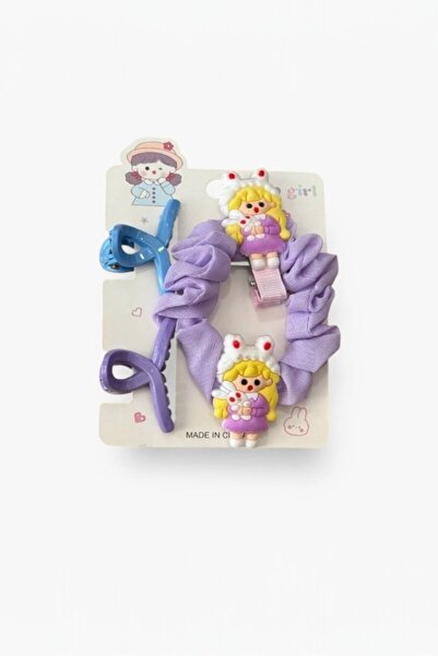 Morbellabutikaksesuar Set of 5 Elastic Princess Purple Buckle-Set-Girl's Hair...