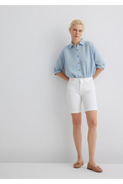 Mavi Alexis Gold klassische weiße Jeansshorts 1441530484