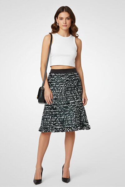 Karl Lagerfeld تنورة ميدي نسائية منقوشة، متعددة الألوان