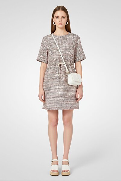 Karl Lagerfeld فستان قصير نسائي مزين برباط عند الخصر، متعدد الألوان