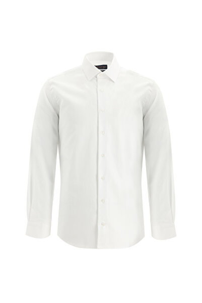 Abdullah Kiğılı Cămașă din bumbac Oxford - mânecă lungă, croială subțire, mod...