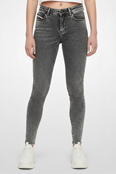 Diesel Women Skinny Fit Washed Jeans, Grey