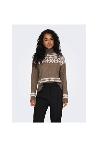 ONLY Pulover de damă Full Fisherman Brown 15294779