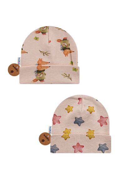 Bondilolly Baby Hat Star and Fox 2 Pack Cotton Interlock