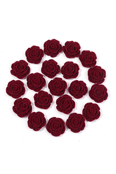 Choice 20 قطعة من خرز زهور الورد المصنوعة من الراتنج المخملي، بنمط كوري، بظهر...