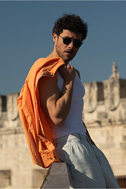 Kiğılı قميص داخلي مضلع من القطن بقصة ضيقة